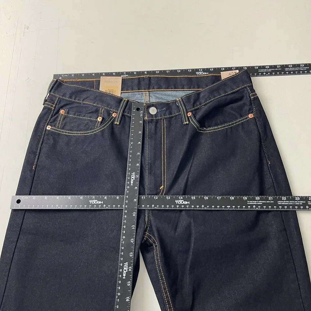 Levis Jeans Mens 36x32 Black 514 Straight Fit Dark Wash Denim Grunge Goth Skater